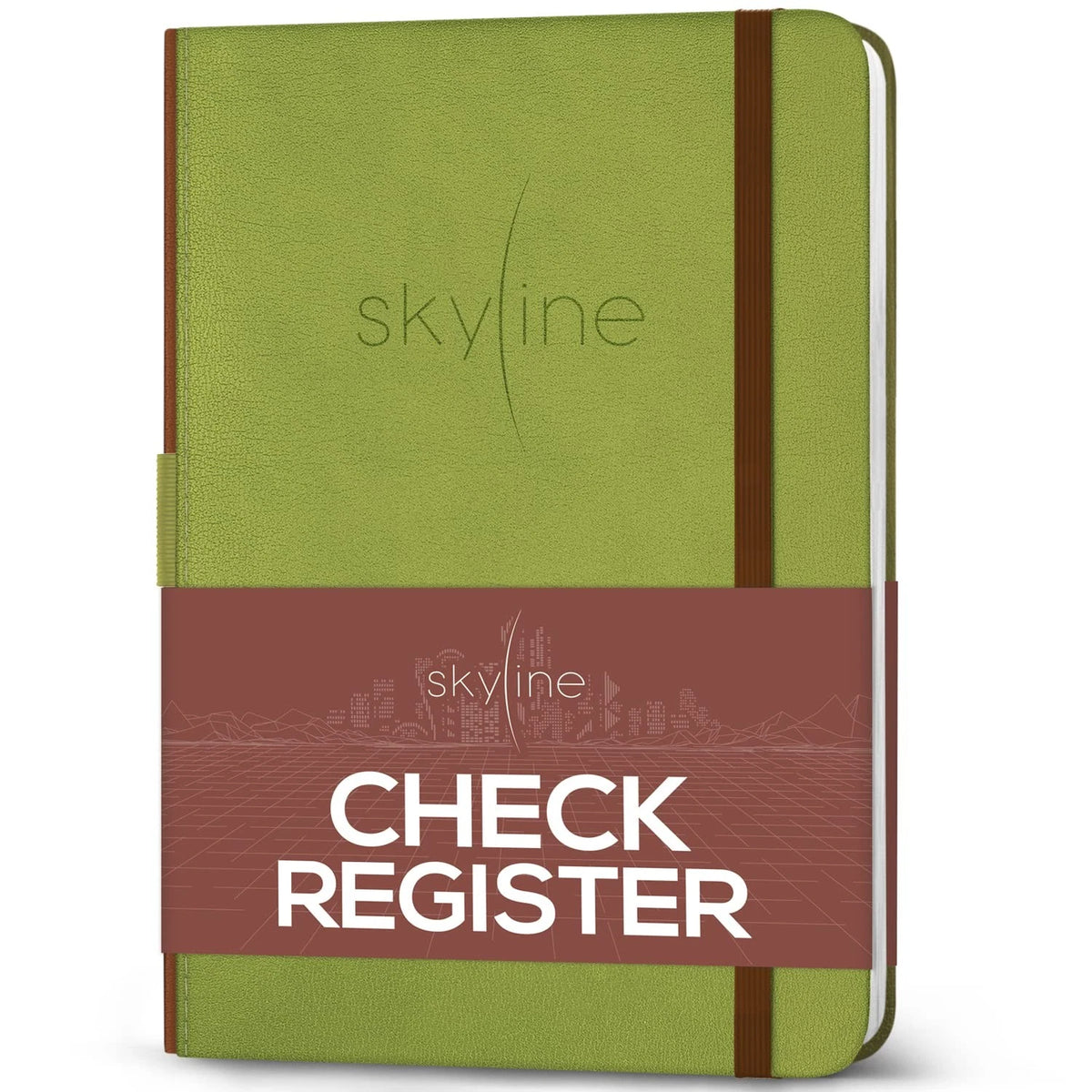 Skyline Check Register A5 Accounting Ledger Log Book (5.8'' x 8.3'') Green