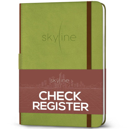 Skyline Check Register A5 Accounting Ledger Log Book (5.8'' x 8.3'') Green
