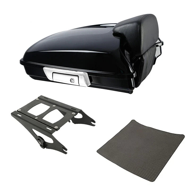 Black Razor Trunk Backrest Mount Rack for Harley Road Street Glide (2014–2026)