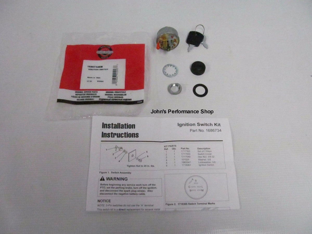 Ignition Switch for Simplicity Lawn Mower (OEM 1686734SM)