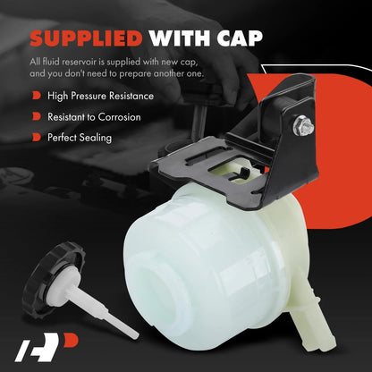 Power Steering Reservoir/Tank with Cap & Bracket for