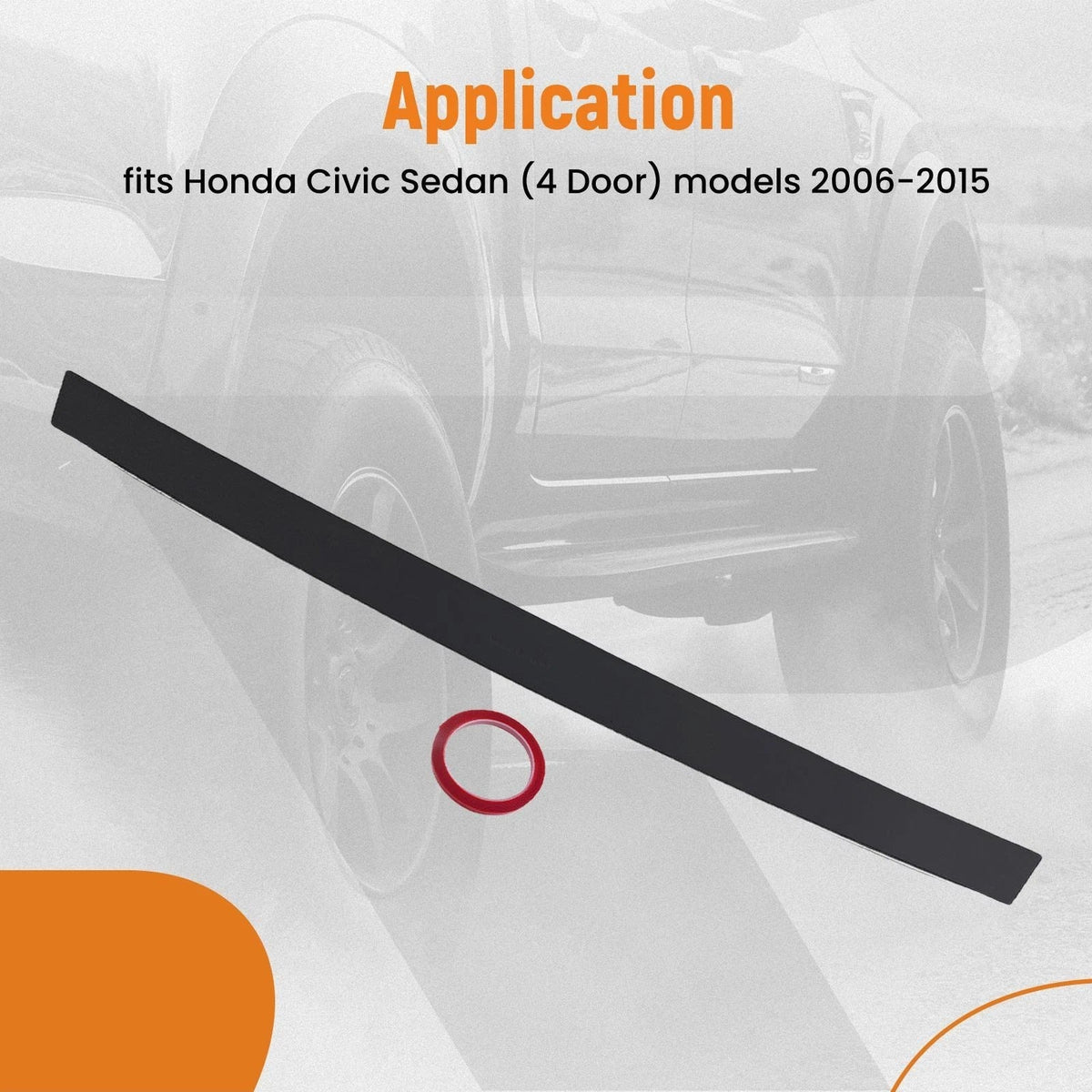 Glossy Black Roof Spoiler for Honda Civic Sedan (2006–2015)