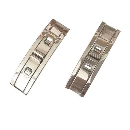 2PC Stainless Steel Watch Buckle Double Pull Folding Clasp
