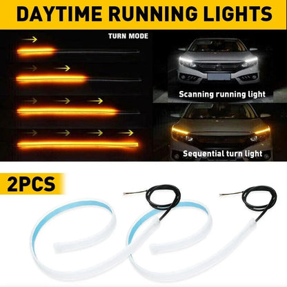 2X 60CM LED DRL Light Strip for Universal Cars