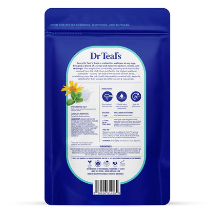 Dr Teal's Epsom Salt Magnesium Soak, Arnica Body Relief with Menthol (3 Pack)