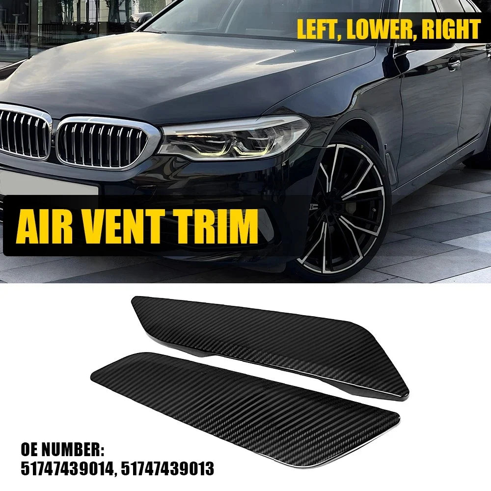 2X Fender Panel Air Vent Cover Carbon for BMW G30 5 Series (2017–2022)