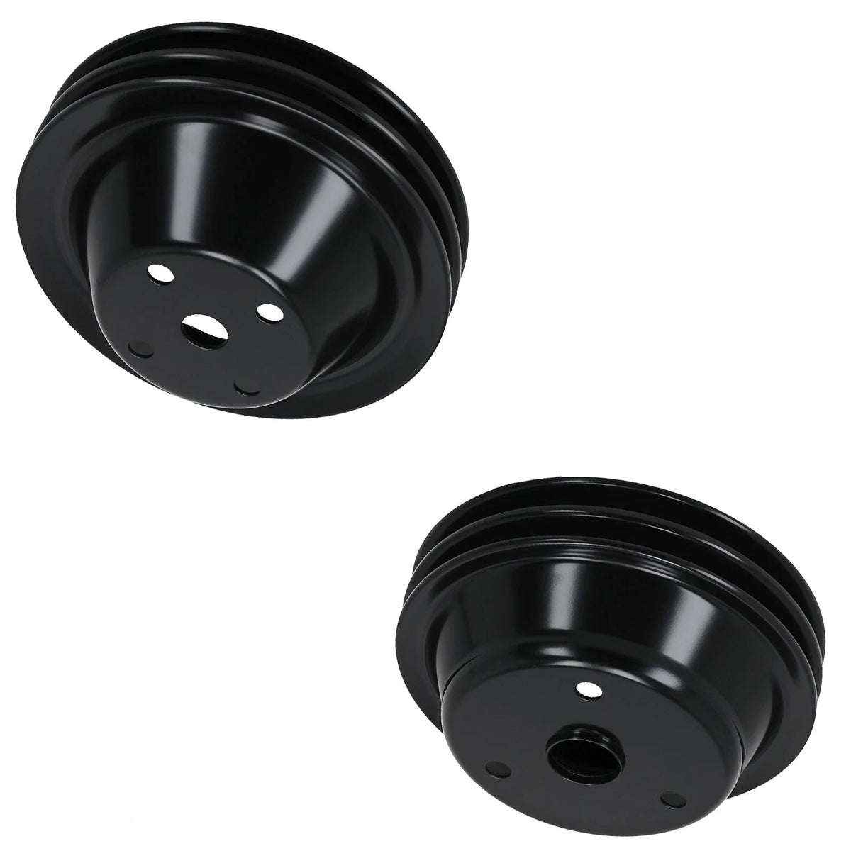 2X Double Groove LWP Long Water Pump Crankshaft Pulley for SBC Small Block Chevy (1969–1995)