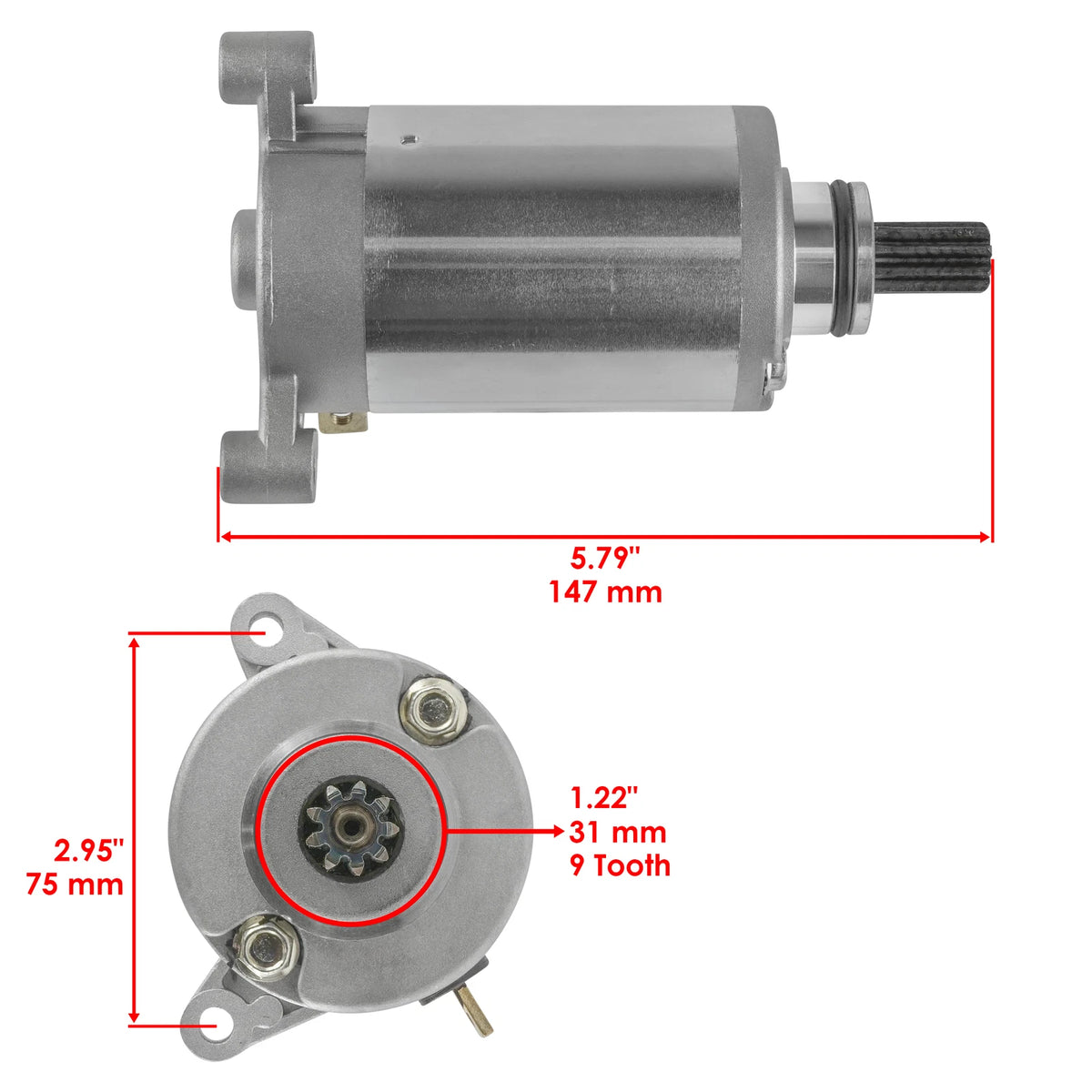 Starter with Relay Solenoid for Hyosung GV125 GV250 (2000–2001) 19627AA2002, 31100HG5100, 31800HG5100