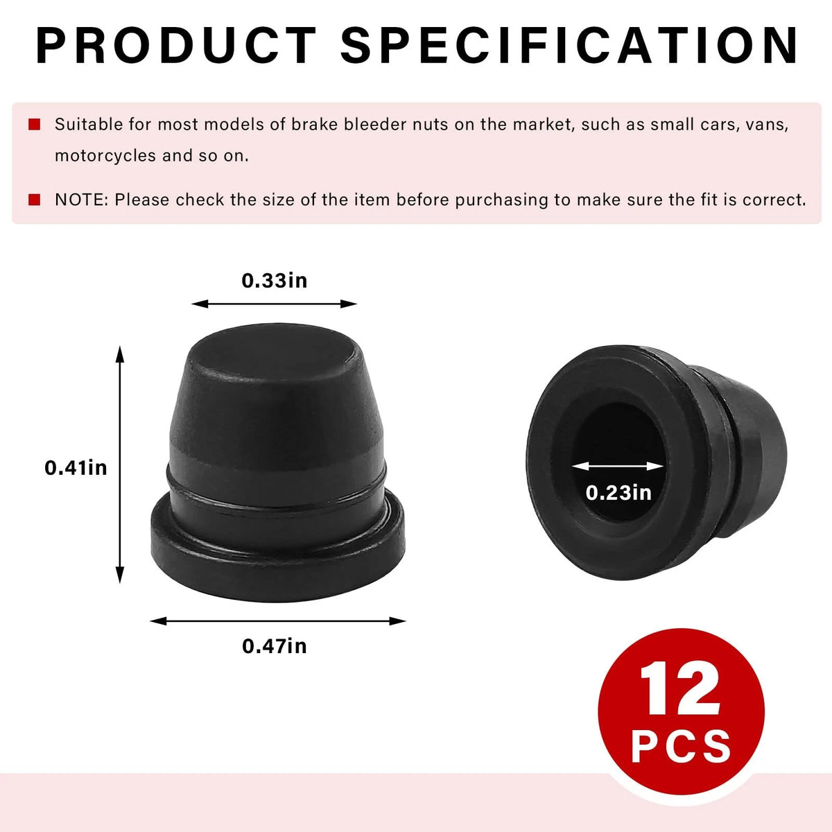 12 PCS Brake Bleeder Screw Caps for Car (Universal Fit)
