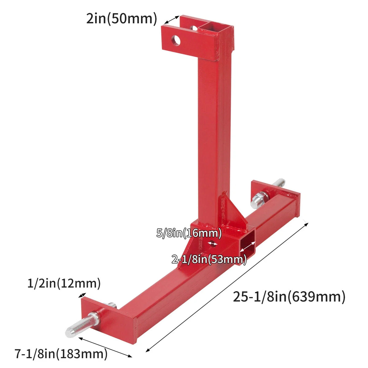 3 Point 2" Receiver Trailer Tow Hitch for Category 1 Tractor