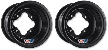 2X DWT Black A5 ATV Rear Wheel Rims 9" 9x8 4/115 for Yamaha YFZ450 Raptor 700 Banshee