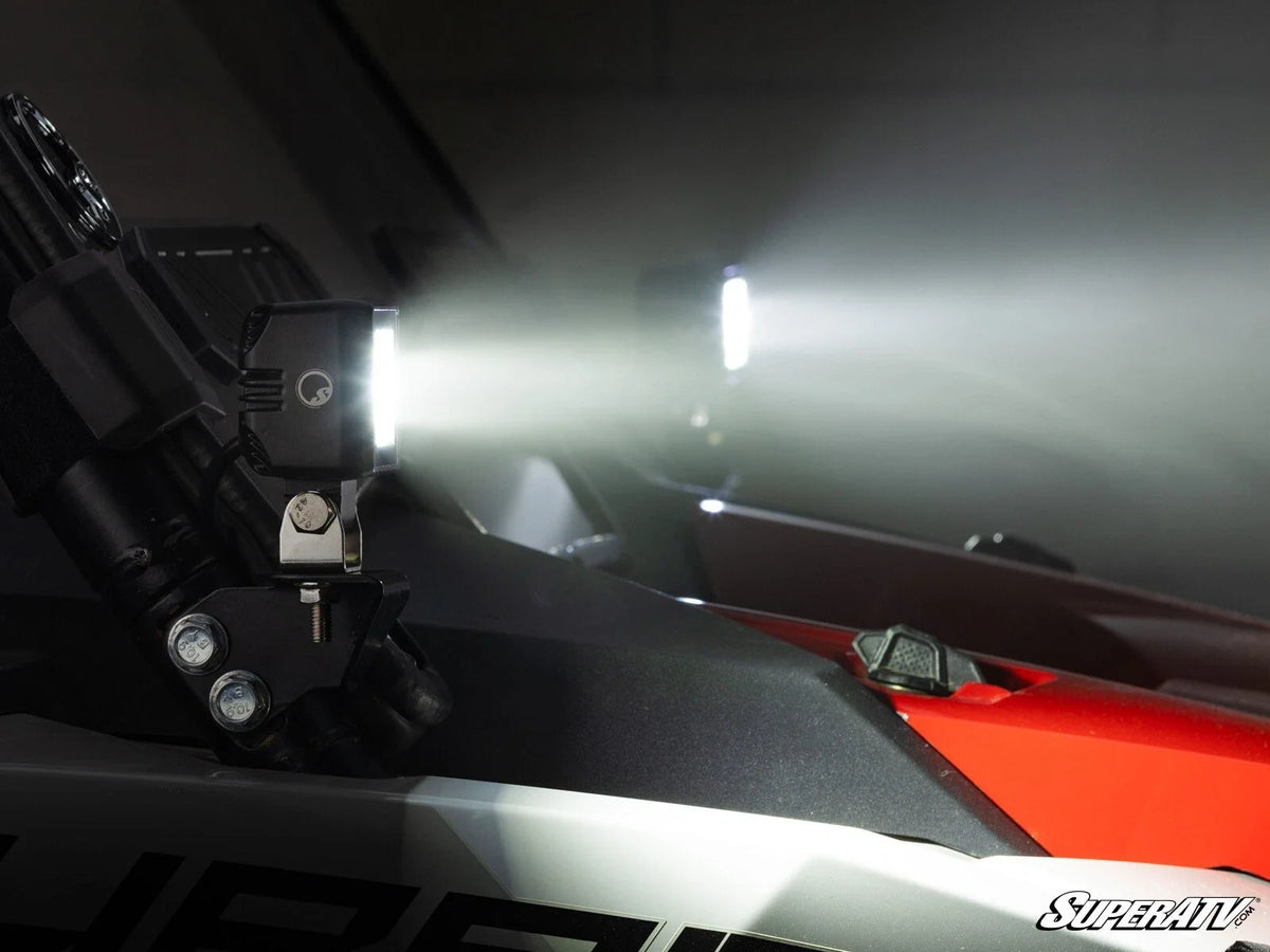 2X LED Cube Lights with Pro-Fit Mount Brackets for Polaris RZR (2014–2023)