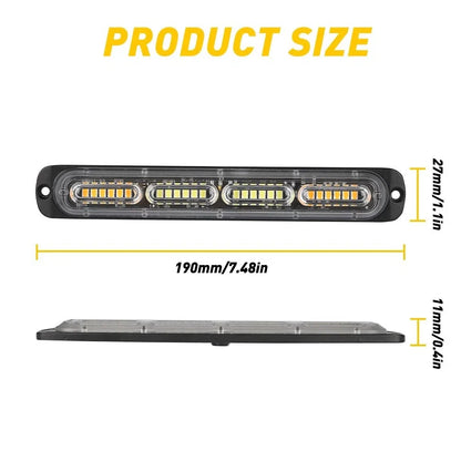 4X LED Amber/White Strobe Kit Warning Light for Car Truck (V)