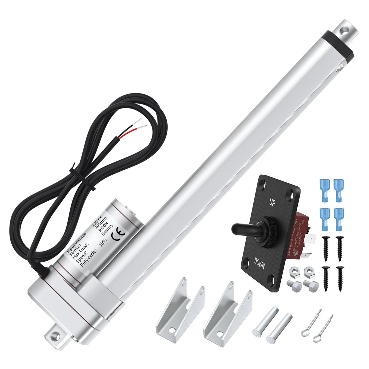 12V Linear Actuator for Heavy Duty Applications (12 Inch Stroke, 3000N)
