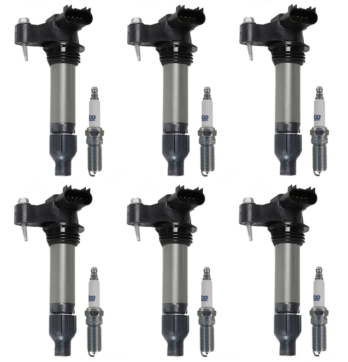 Set of 6 Ignition Coils & 6 Spark Plugs for Chevy Saturn Suzuki 3.6L