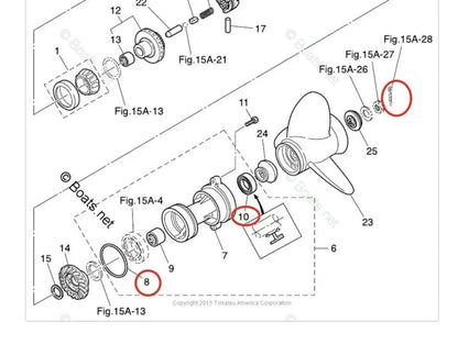 Lower Gearcase Seal Kit for Tohatsu MD40B2 M50C M60B/A M70B/A2 (353601110 353601030)