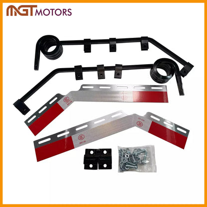 Pair Angled Fender Spring Mudflaps Hanger w/Reflector Kit for Semi Truck (902-033)