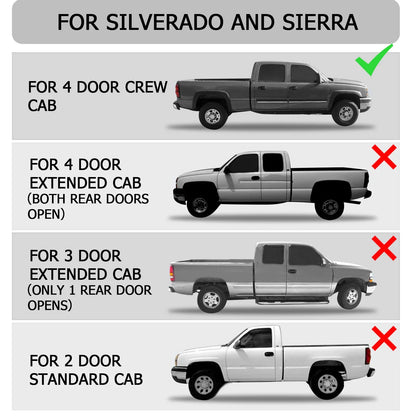 Set of 2 Outer Inner Rocker Panels & Cab Corners for Silverado Sierra 1500 (1999–2007)