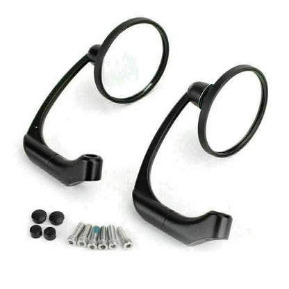 Pair of Moto L-Bar Round Rear View Mirrors for Universal (8mm 10mm)