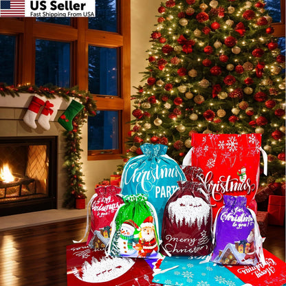 Set of 3 Drawstring Bags (Large 17x24, Medium 15x20, Small 9x12)