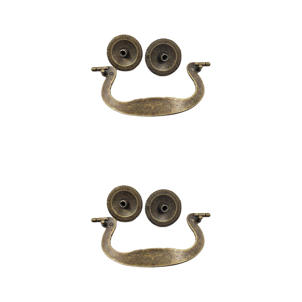 2PCS Bronze Finish Zinc Alloy Double Hole Handle for Cabinet Wardrobe Door