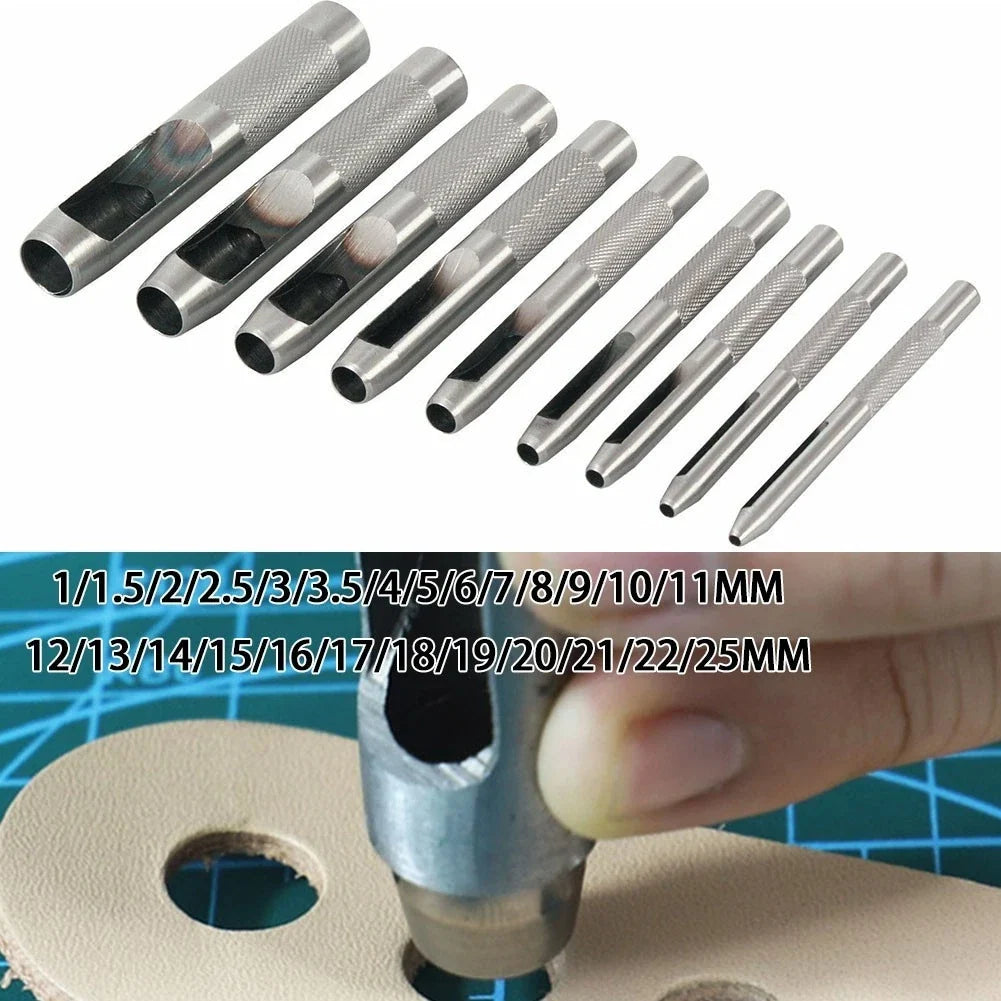Set of 5 Hollow Hole Punch Tools for DIY Leather Plastic Wood (1mm-25mm)