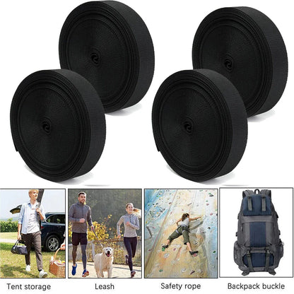 1 Inch Wide Black Nylon Heavy Duty Webbing Strap (44 Yards)