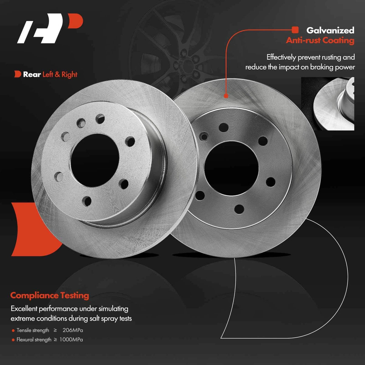 Rear Disc Brake Rotor for Dodge Sprinter 2500 (2007–2009) 12135107, R-53048