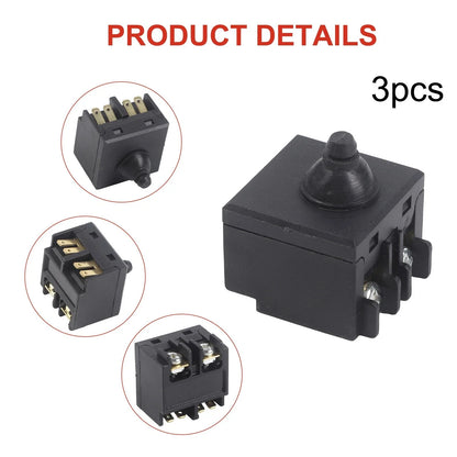 3PC Push Button Switch Replacement for GWS6100 Angle Grinder