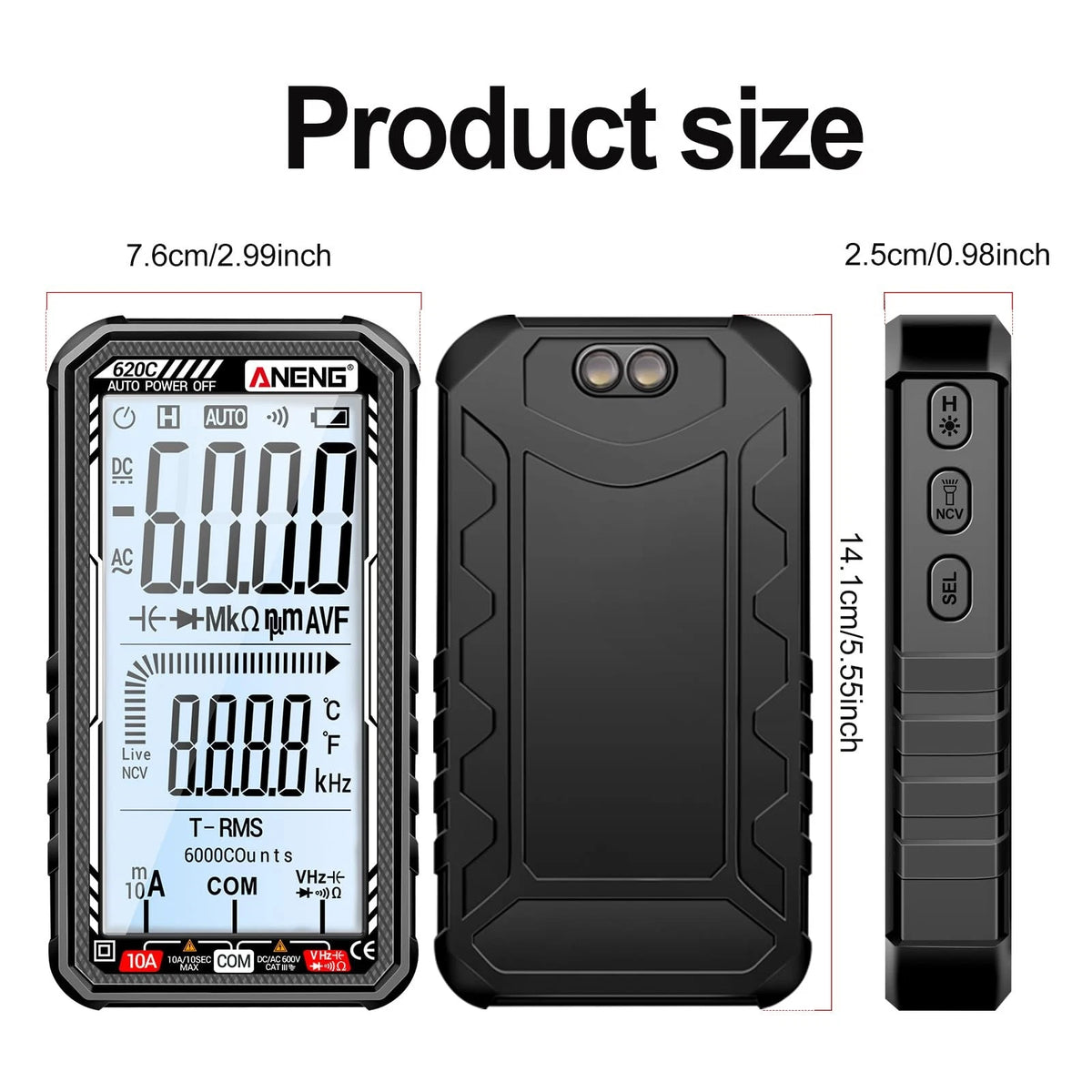 Digital Multimeter Tester 6000 Counts 620C for Automotive