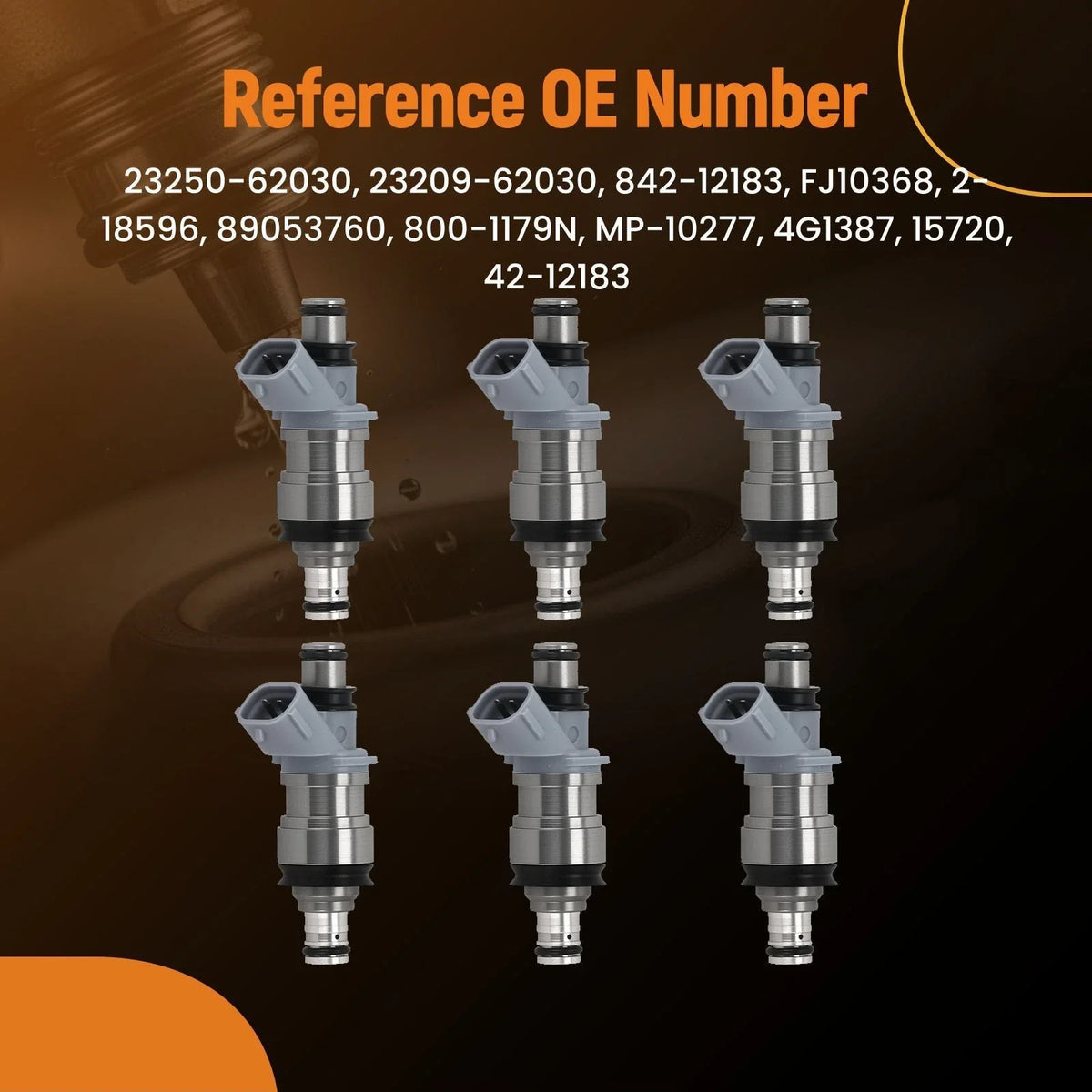 6Pcs Fuel Injectors Kit for Toyota Tacoma 3.4L V6 (1995–1998) 2-18596