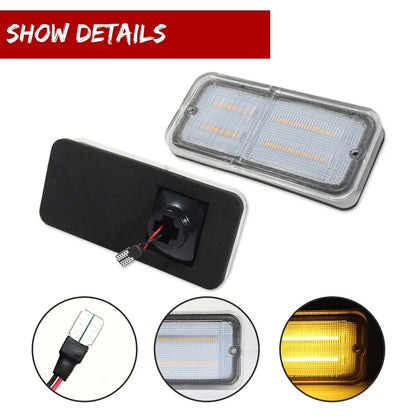 Clear Amber LED Side Marker Lights for Chevy C10 GMC C15 C25 (1968–1972)