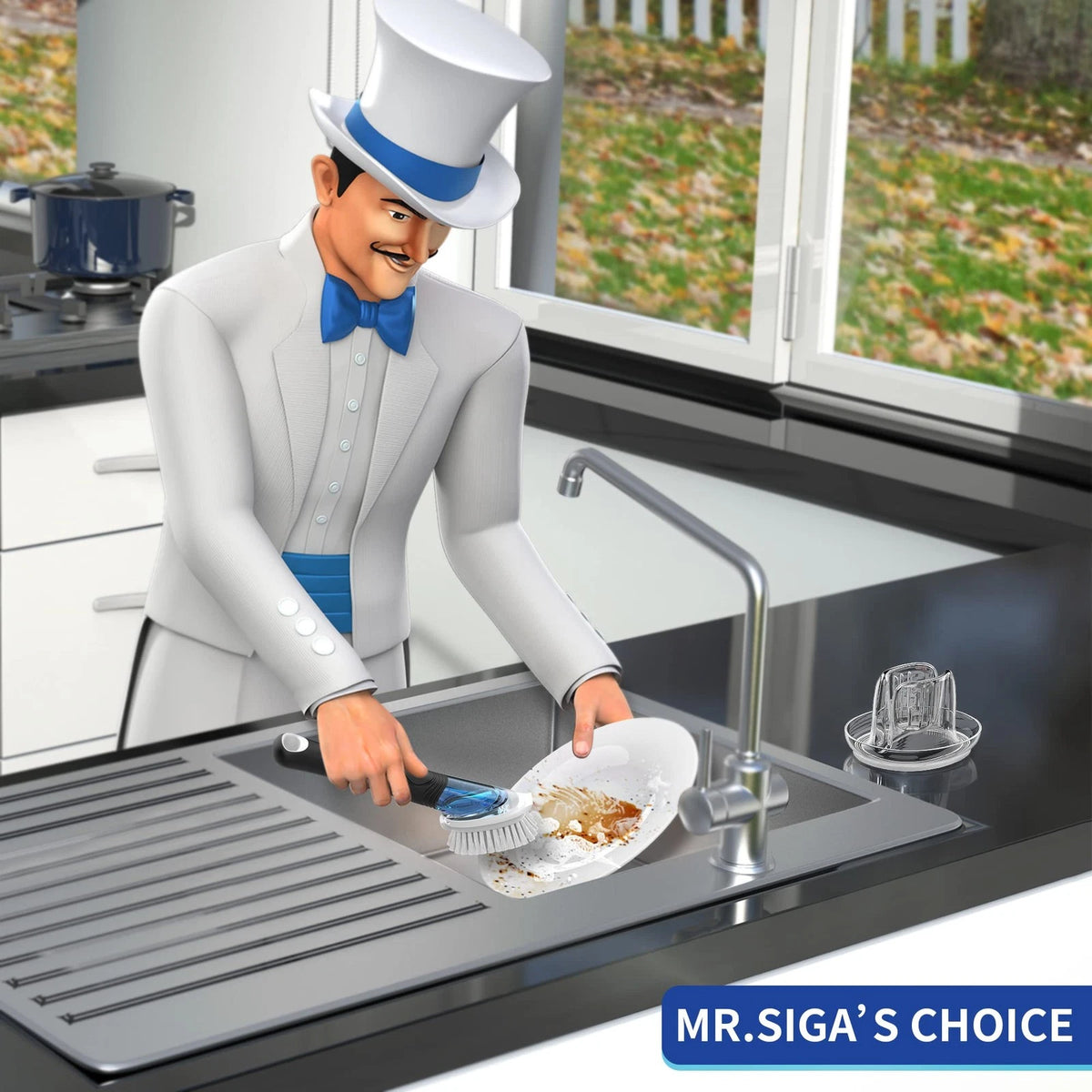 4X Soap Dispensing Dish Brush Refills for MR.SIGA (No Part Numbers)