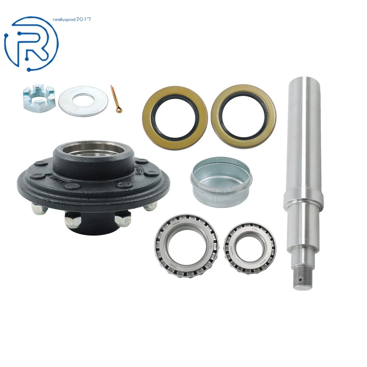 8 on 6.5" Trailer Wheel Hub Kit #42 for 4000 lbs Spindle