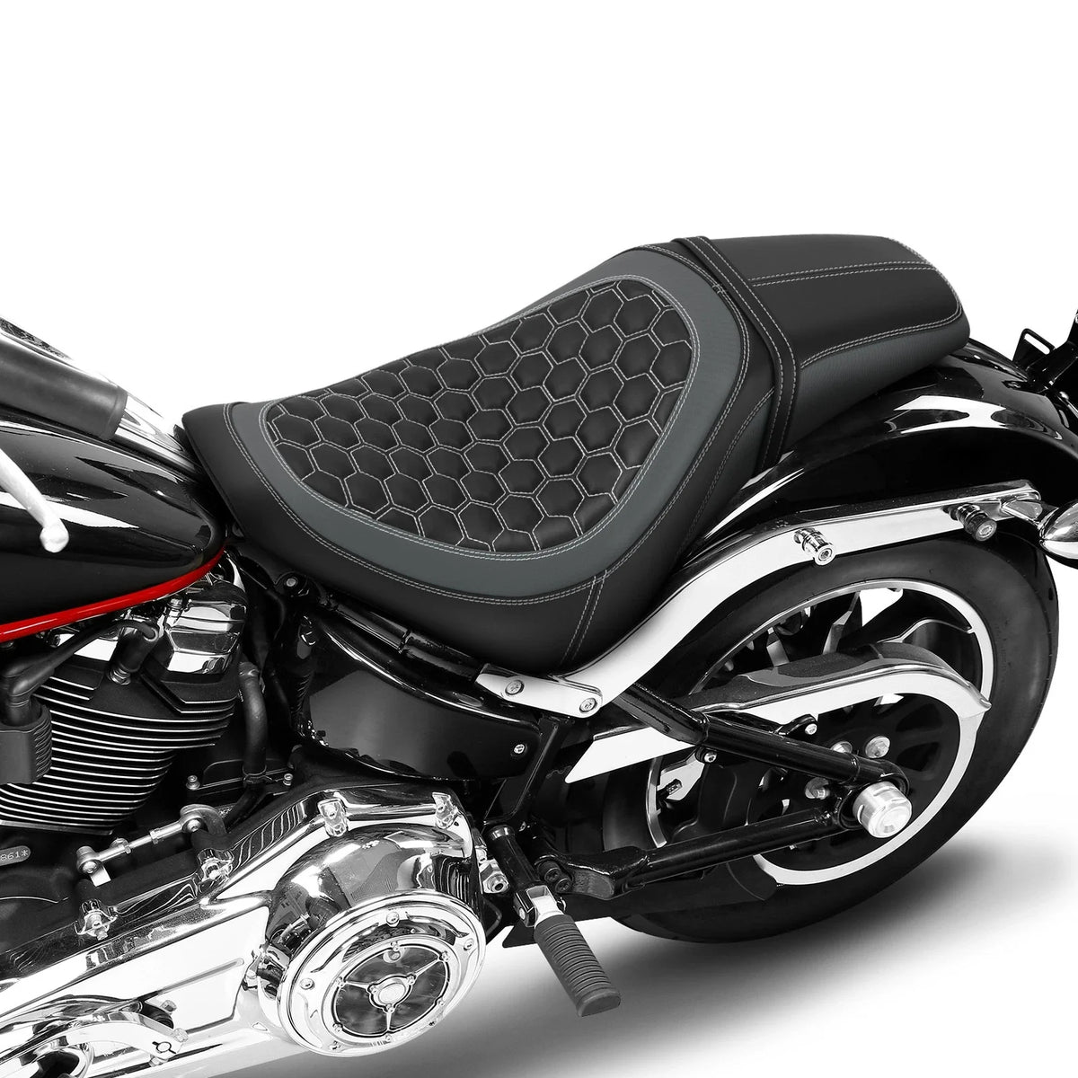 Black Gel Rider Driver Passenger Seat for Harley Low Rider S ST (2018–2025)