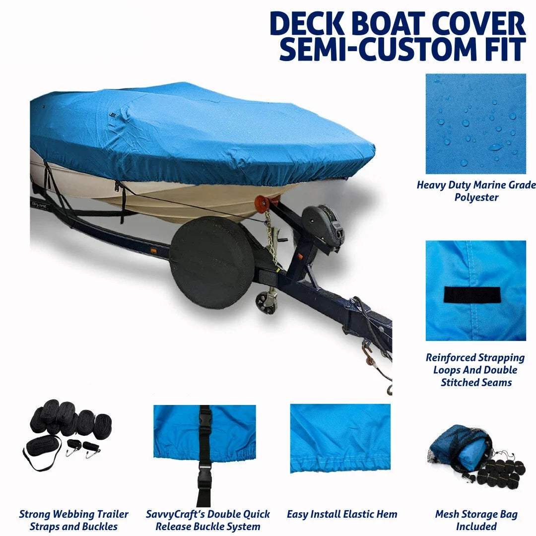 Deck Boat Cover for Tahoe 215 O/B (UV Waterproof, Heavy Duty)