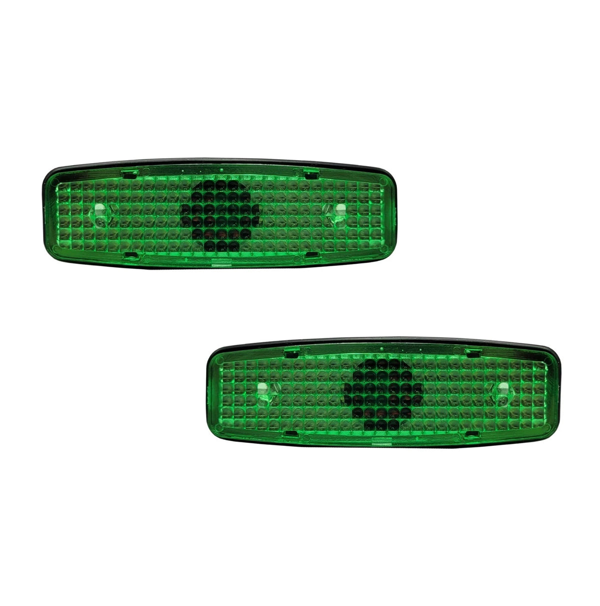 2X Green Rectangle JDM Side Marker Lights for Trailer RV Truck (M19G)