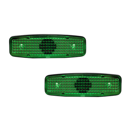 2X Green Rectangle JDM Side Marker Lights for Trailer RV Truck (M19G)