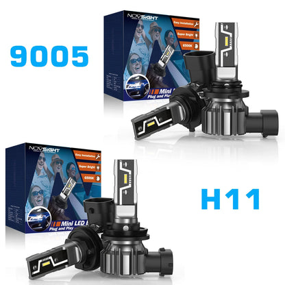 2X 9005/HB3 H11/H8 LED Headlight Bulbs for Universal Fit (10000LM)