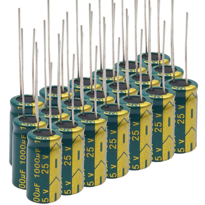 20Pcs 25V 1000uF Aluminum Electrolytic Capacitors 10x20MM