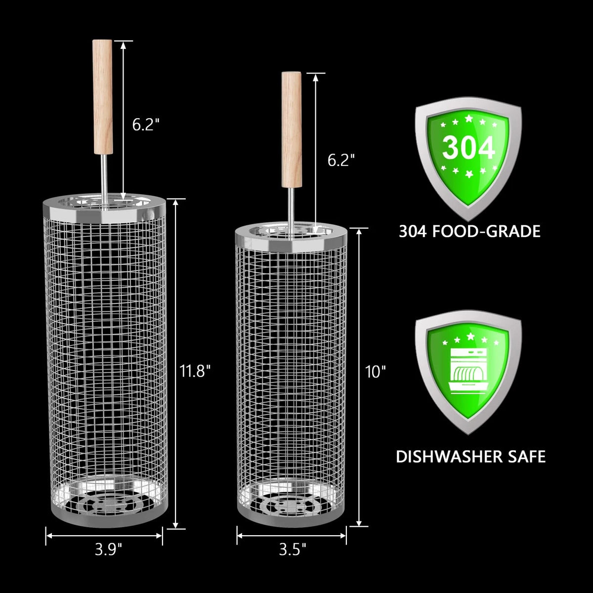 2X Rolling Grill Basket for