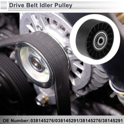 Drive Belt Idler Pulley for Volkswagen Beetle (1998–2004) No. 038145276 Plastic Black