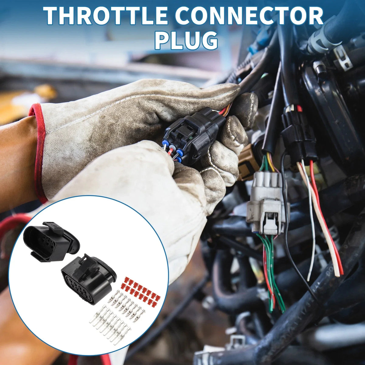 8 Pin Throttle Connector Plug for Volkswagen Audi (No. 3A0973734/3A0973834)