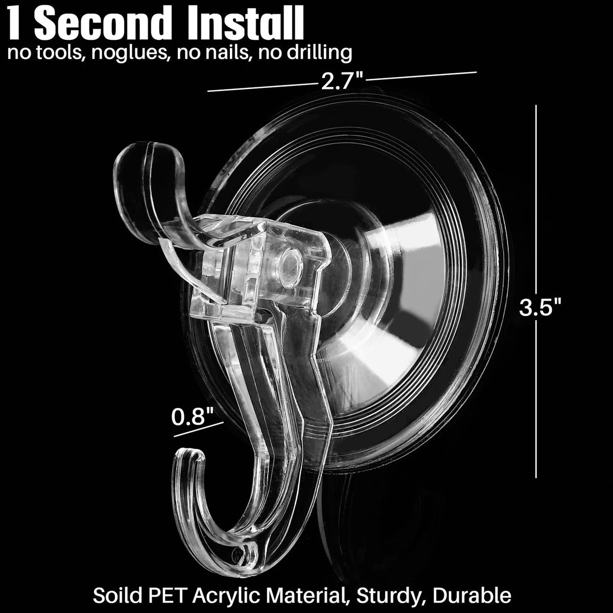 3 Pack Suction Cup Hooks for Various Applications