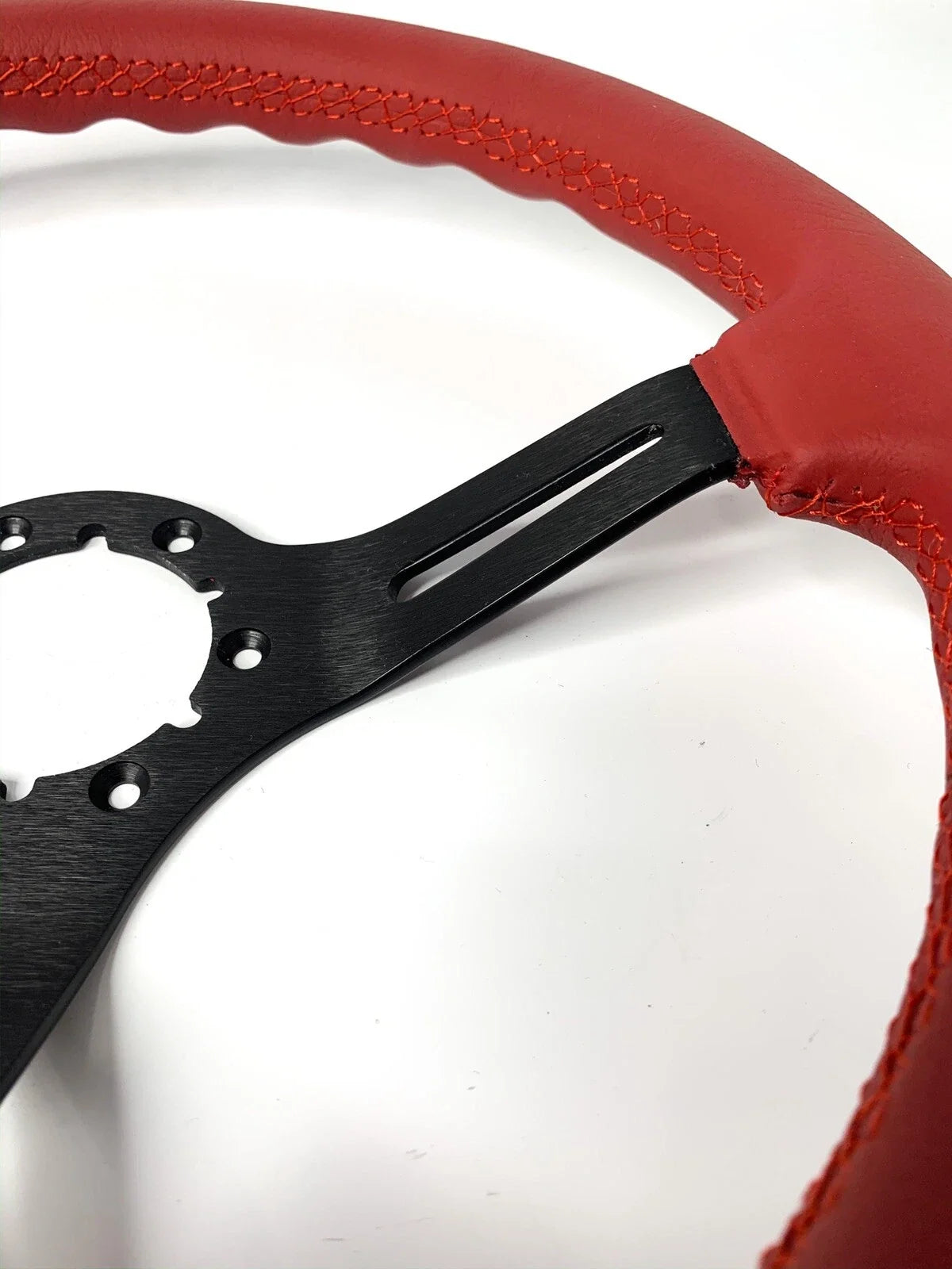 14in Slotted Steering Wheel Grip with Horn Button for Red Leather (2005–2025)