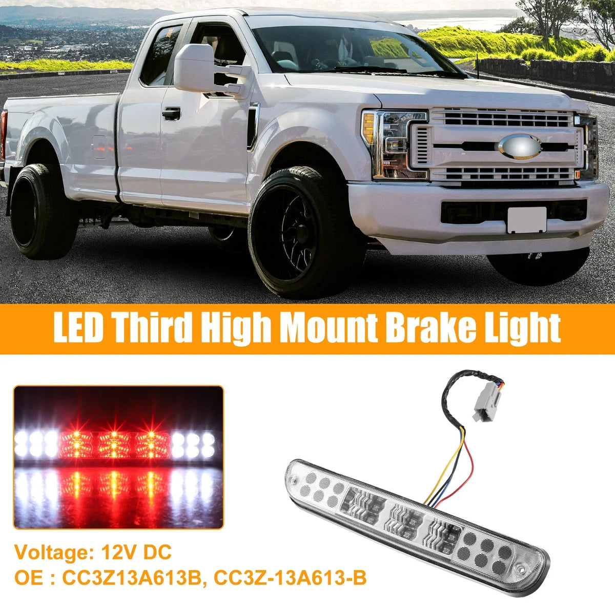 LED Third High Mount Brake Light CC3Z13A613B for Ford F-250 Super Duty (2017–2022)