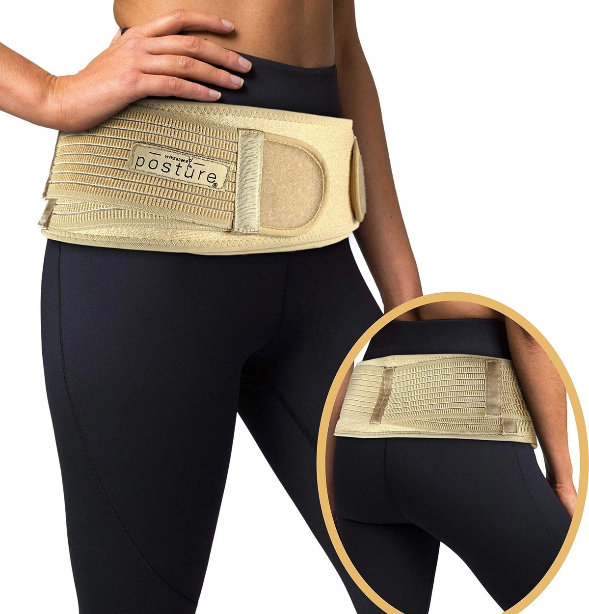 Sacroiliac Hip Belt for Regular (Hip Size 32"-45") - Nude