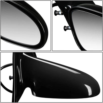Set of 2 Door Mirrors for Saturn SL1 (1996–2002) PLX-M0-2010232-CL360A1, GM1320207, GM1321207