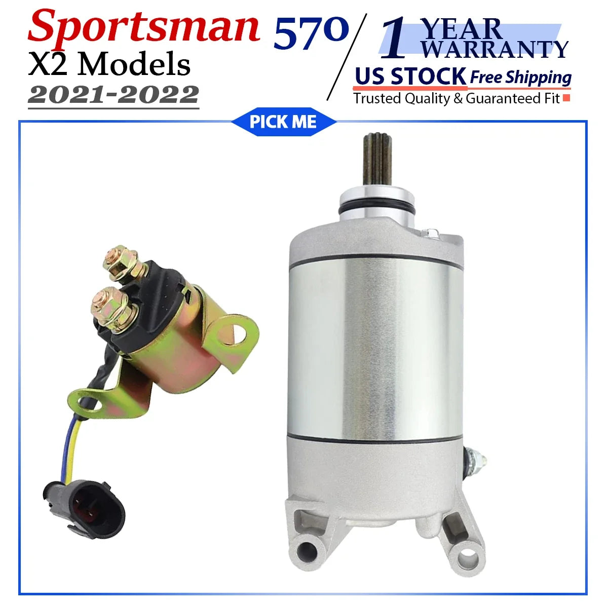 Starter with Relay for Polaris Sportsman 570 X2 (2021–2022)