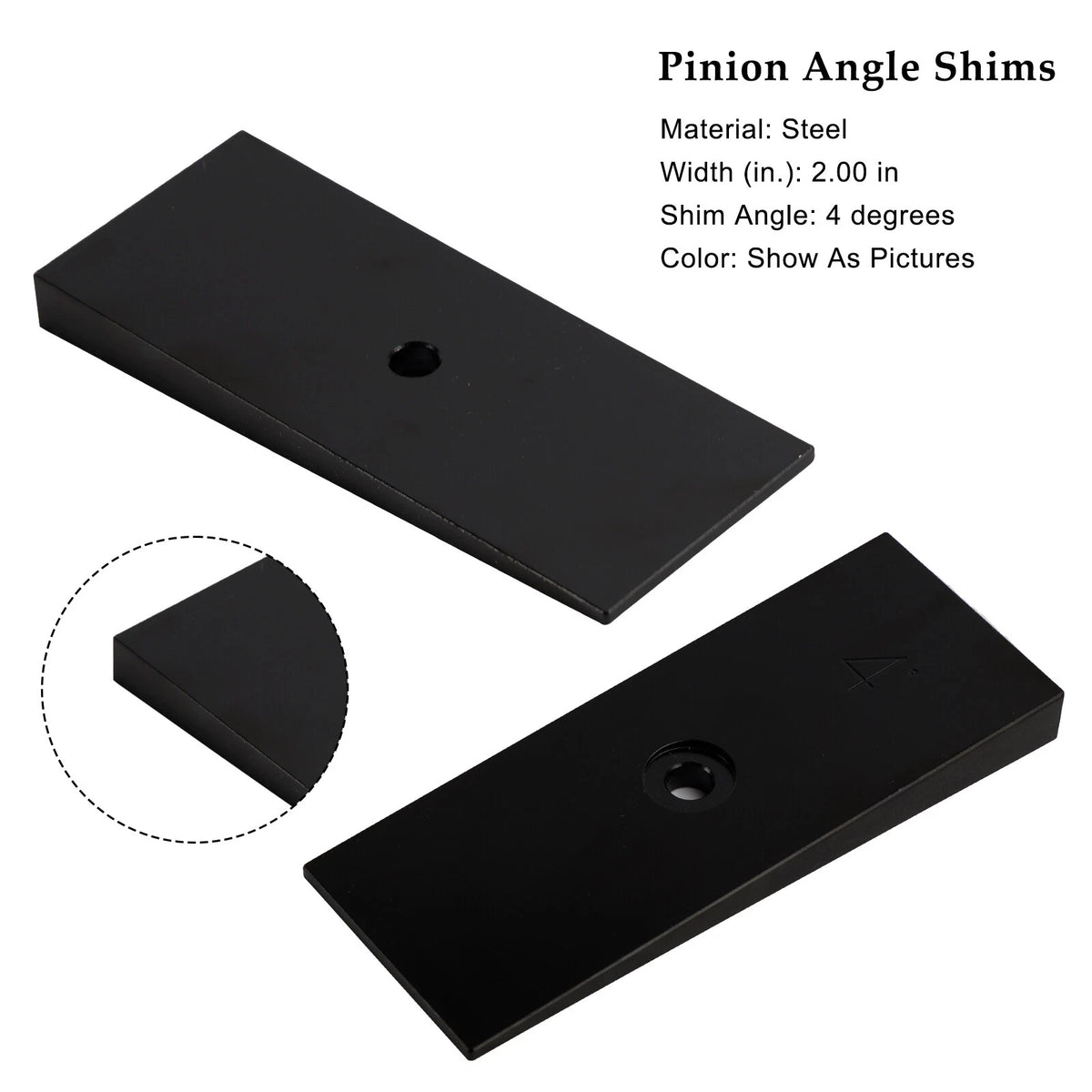 2X 2" Wide 4° Steel Leaf Spring Degree Shims for (C147-025-A)